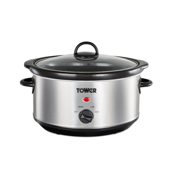 Tower T16039Y Stainless Steel Slow Cooker 3.5L