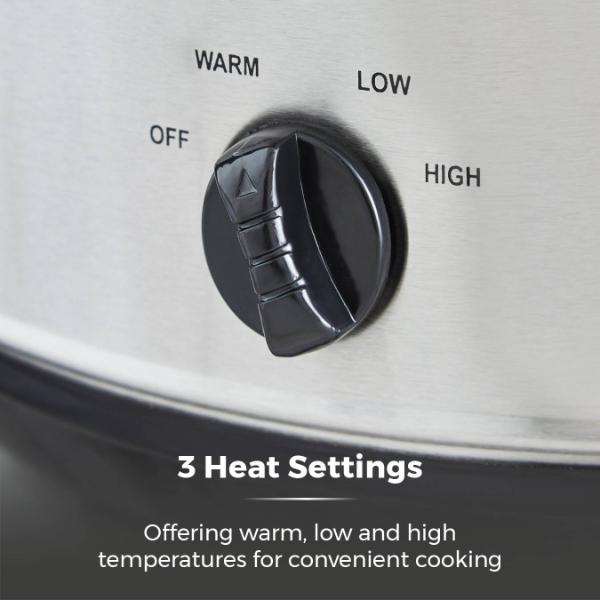 Tower T16040Y Stainless Steel Slow Cooker 6.5L