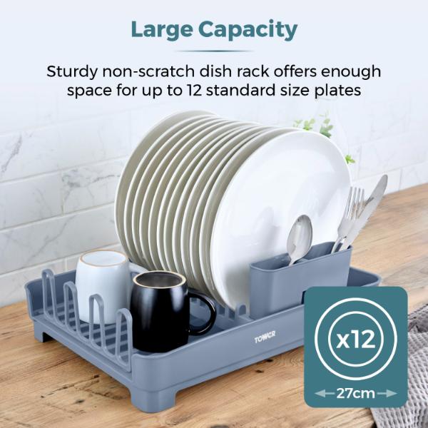 Tower Plastic Dish Rack with Cutlery