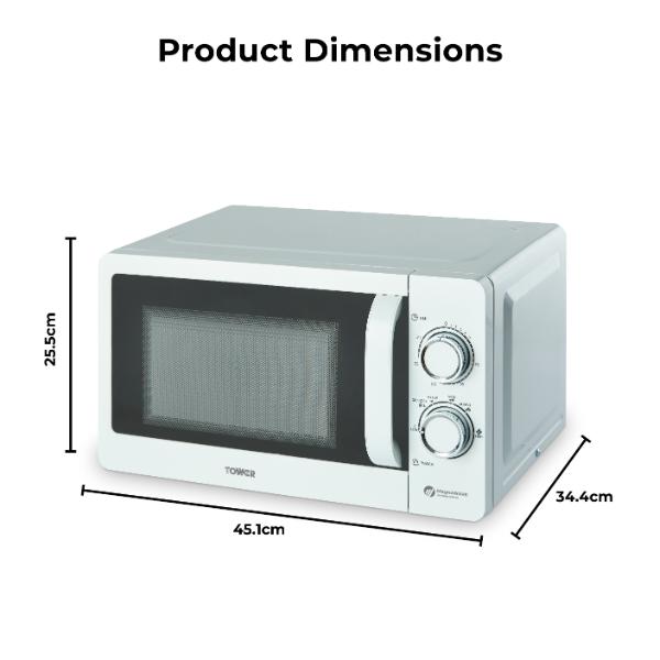 Tower T24042WHT Manual Microwave 20L 800W White