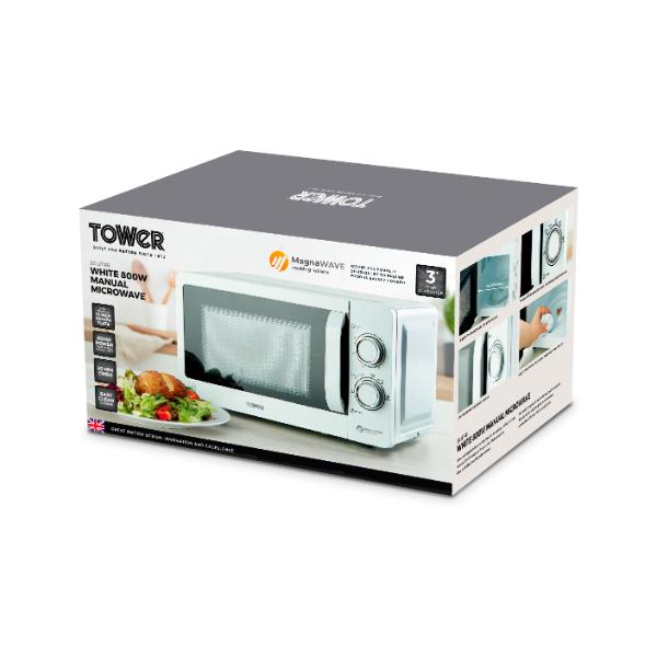 Tower T24042WHT Manual Microwave 20L 800W White