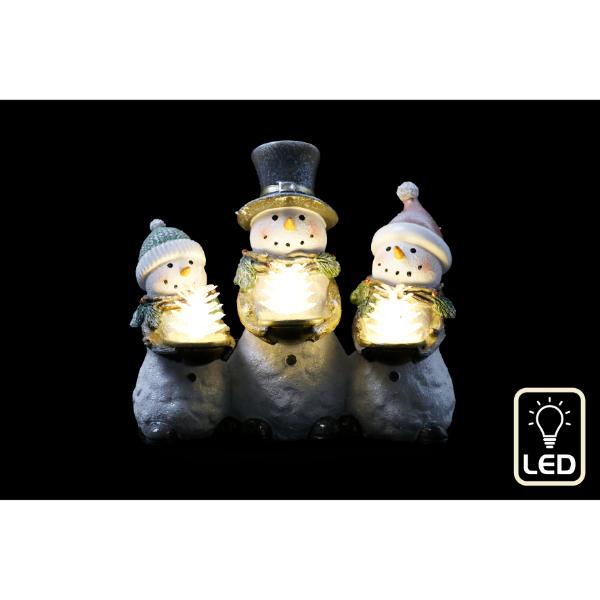 Snowman Family LED 19 x 17cm