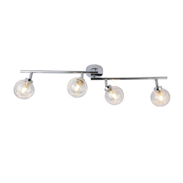 Chrome semi flush Ceiling 4 bar light