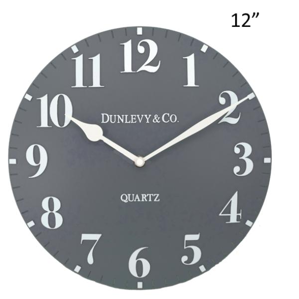 Dunlevy Luna Clock 12" Moonstone Grey