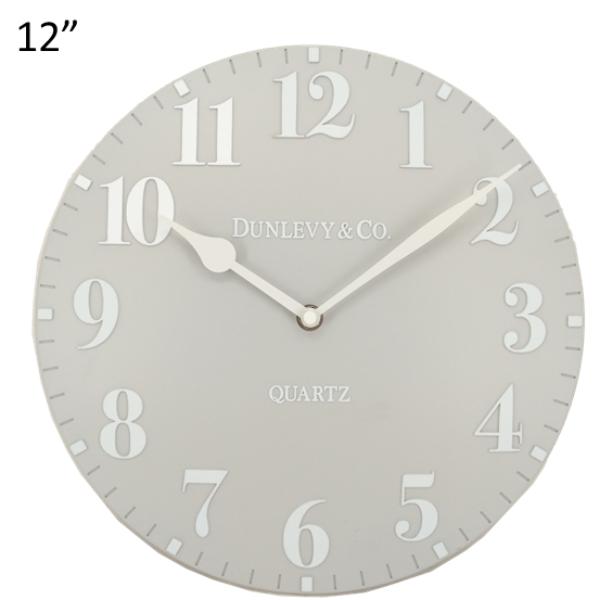 Dunlevy Luna Clock 12" Stone White