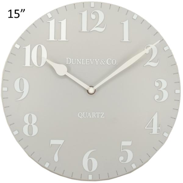 Dunlevy Luna Clock 15" Stone White