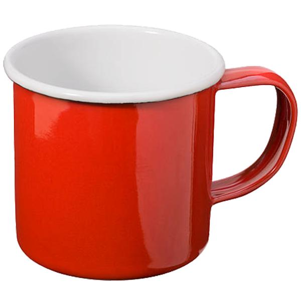 Enamel Mug 8cm Red With White Rim