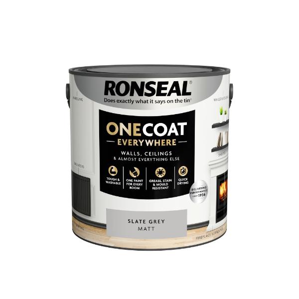 Ronseal One Coat Everywhere Paint Slate Grey Matt 2.5L