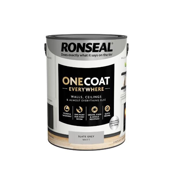 Ronseal One Coat Everywhere Paint Slate Grey Matt 5L