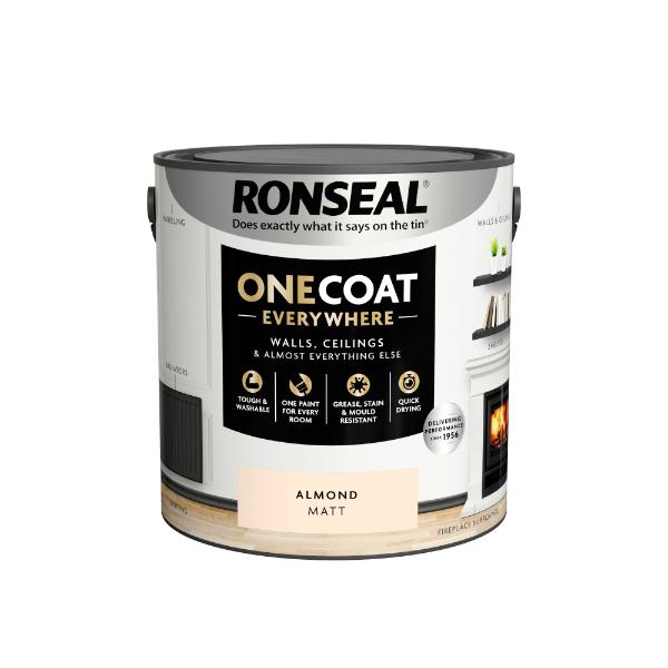 Ronseal One Coat Everywhere Paint Almond Matt 2.5L