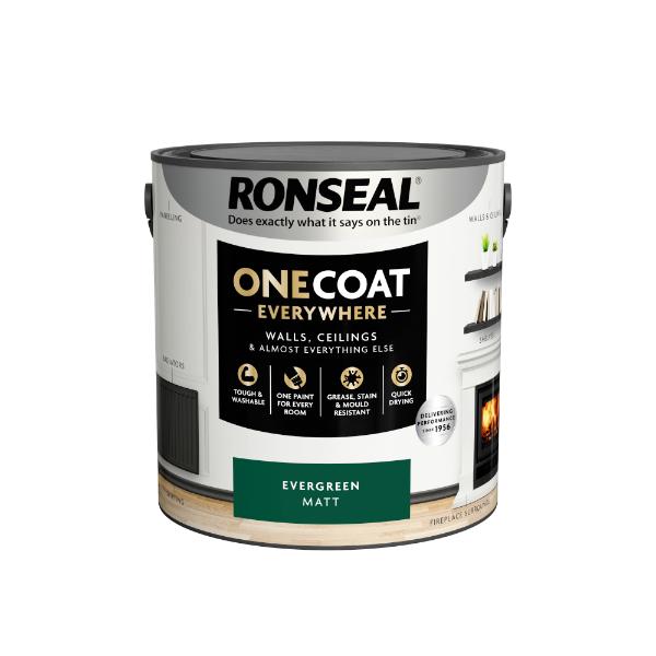 Ronseal One Coat Everywhere Paint Evergreen Matt 2.5L
