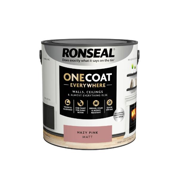 Ronseal One Coat Everywhere Paint Hazy Pink Matt 2.5L