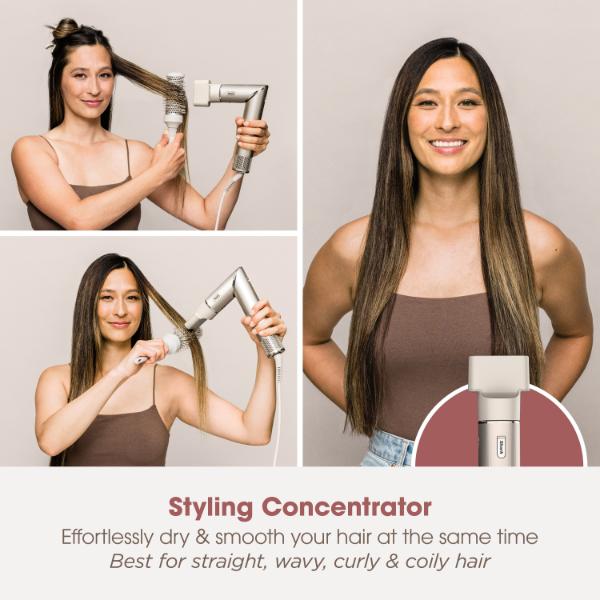 Shark HD440SLUK FlexStyle 5-in-1 Air Styler & Hair Dryer with Storage Case - Stone
