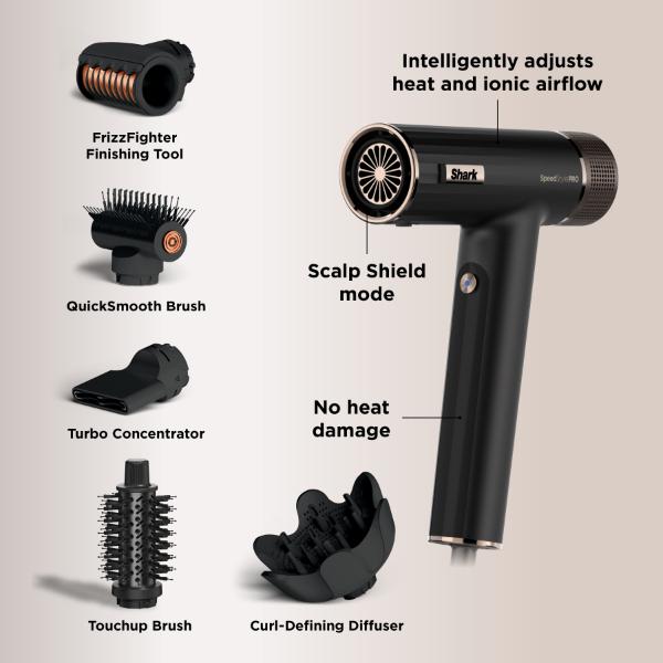 Shark HD752UK SpeedStyle Pro 5 in 1 High Velocity Hair Dryer System