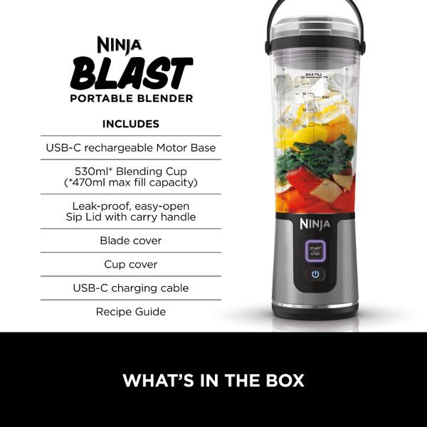 Ninja BC151UKBK Blast Cordless Portable Blender Black