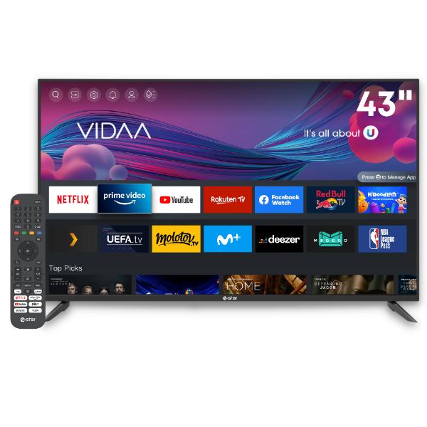 eSTAR LED 43" SMART TV 4K UHD LEDTV43V2T2 VIDAA F-Rated
