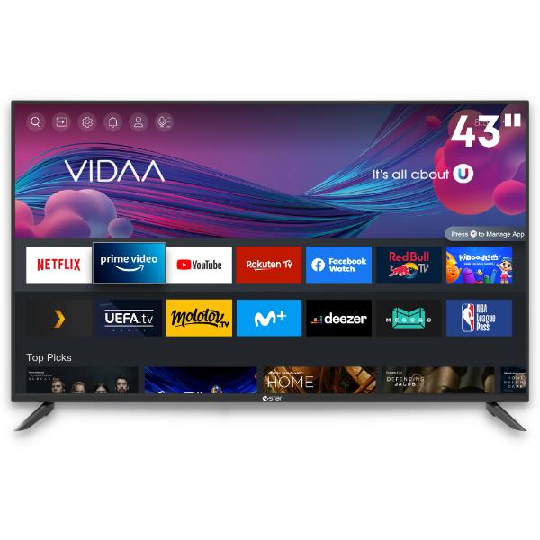 eSTAR LED 43" SMART TV 4K UHD LEDTV43V2T2 VIDAA F-Rated
