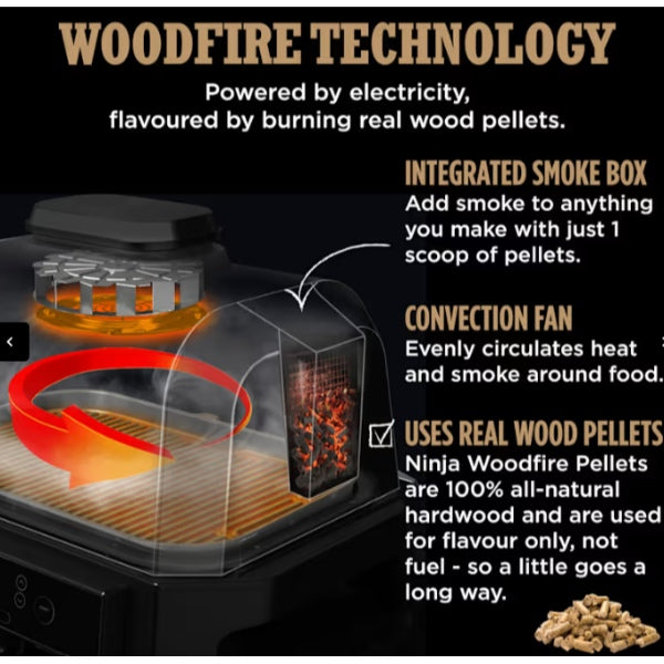 Ninja OG901UK Woodfire Pro Connect XL Electric BBQ Grill & Smoker