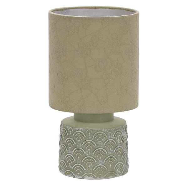 Green Ceramic Table Lamp with Shade