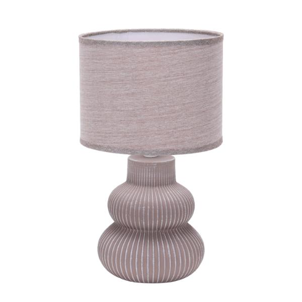 Brown Ceramic Table Lamp with Shade