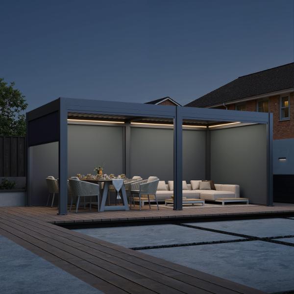 Neo Aluminium & Steel Freestanding Pergola 600cm X 300cm