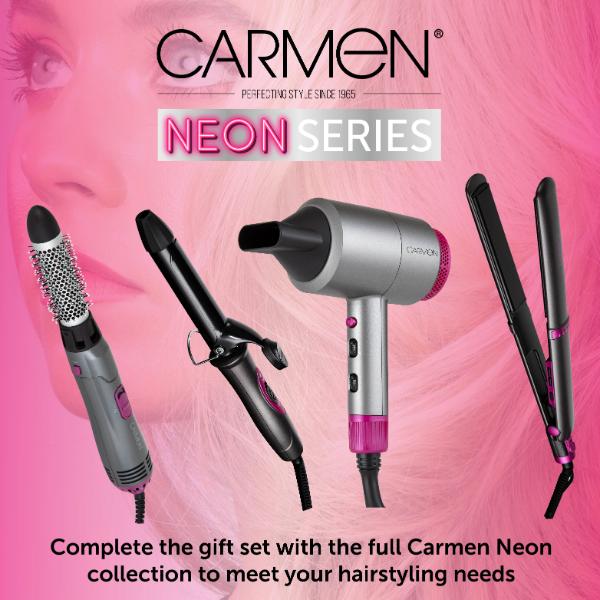 Carmen Gift 1800W Hair Dryer & Straightener Grey & Pink