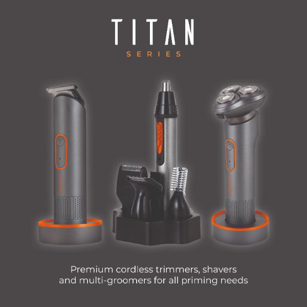 Carmen Titan Shaver Set Grey & Orange