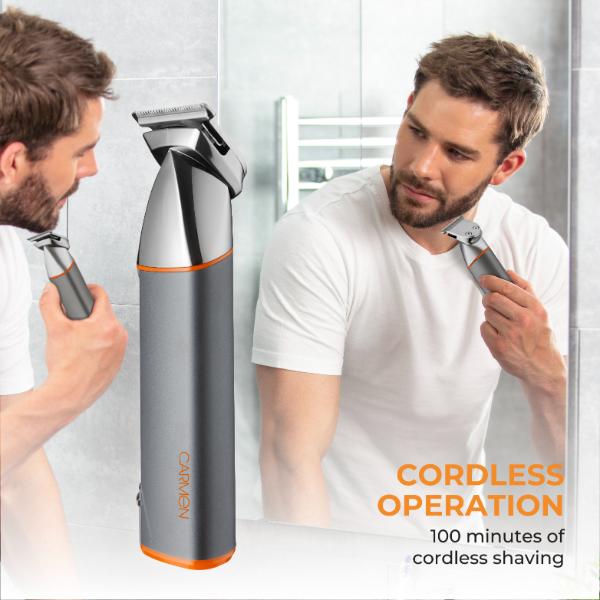 Carmen Titan 4 in 1 Multi-Groomer Set Grey & Orange