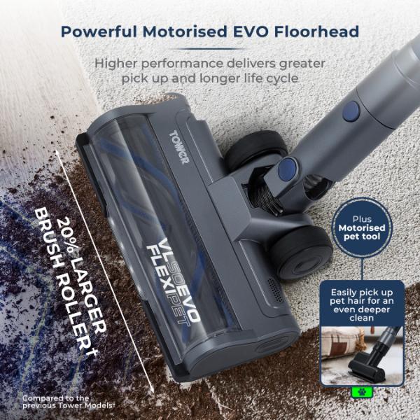 Tower VL50 Evo Flexi-Pet Pro Performance 3-in-1 Vacuum Cleaner Blue & Grey