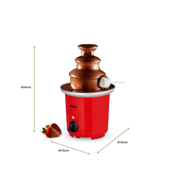 Tower 90W Chocolate Fountain Red