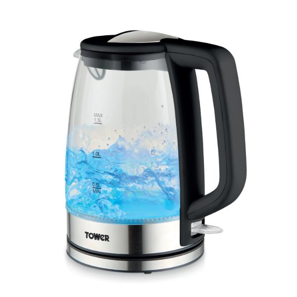 Tower Presto 1.7 Litre Glass Kettle Black