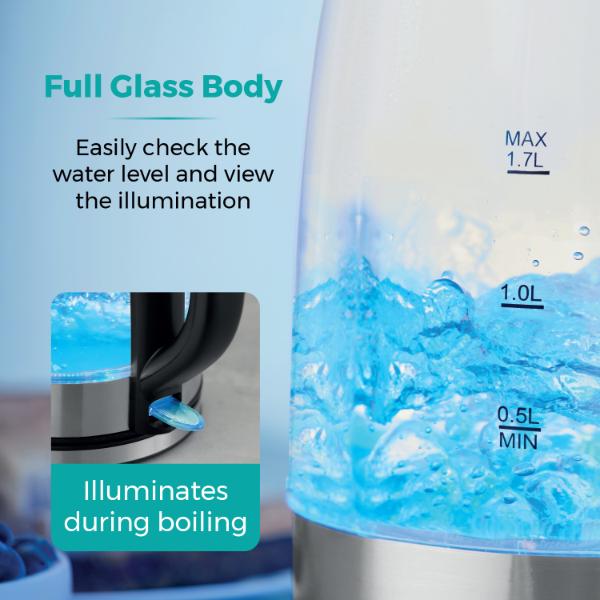 Tower Presto 1.7 Litre Glass Kettle Black