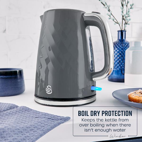 Swan Windsor 1.7L Textured Kettle Grey