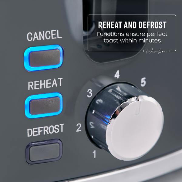 Swan Windsor 2 Slice Toaster Textured Grey