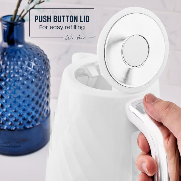 Swan Windsor 1.7L Textured Kettle White