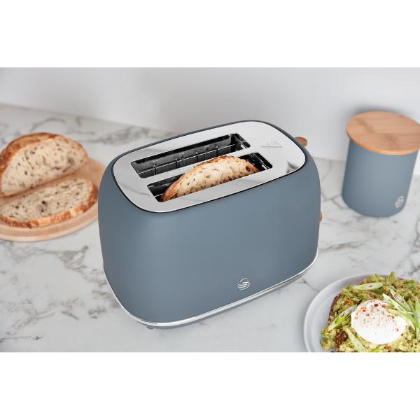 Swan Fjord 800W 2 Slice Toaster Grey