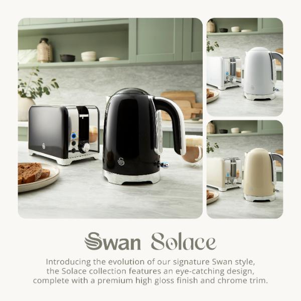 Swan Solace 1.7L Stainless Steel Jug Kettle Black
