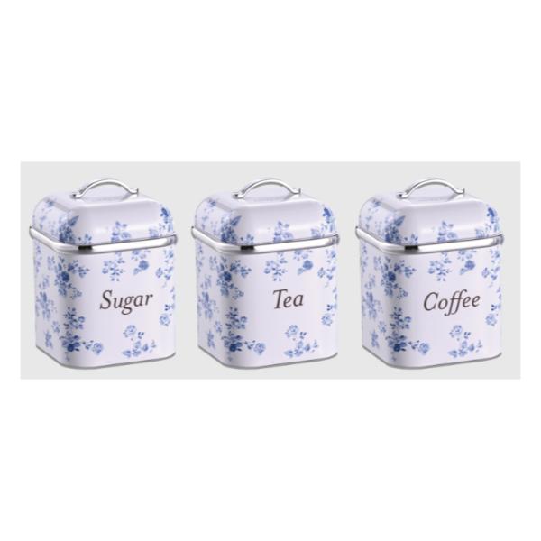Laura Ashley Set of 3 Canisters China Rose