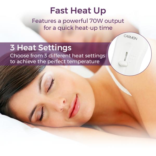 Carmen Super King Heated Under Blanket White