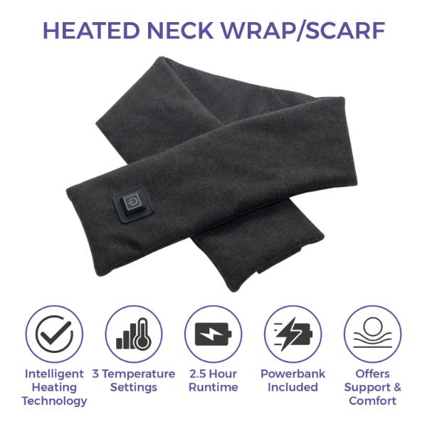 Carmen Heated Neck Wrap/Scarf Grey