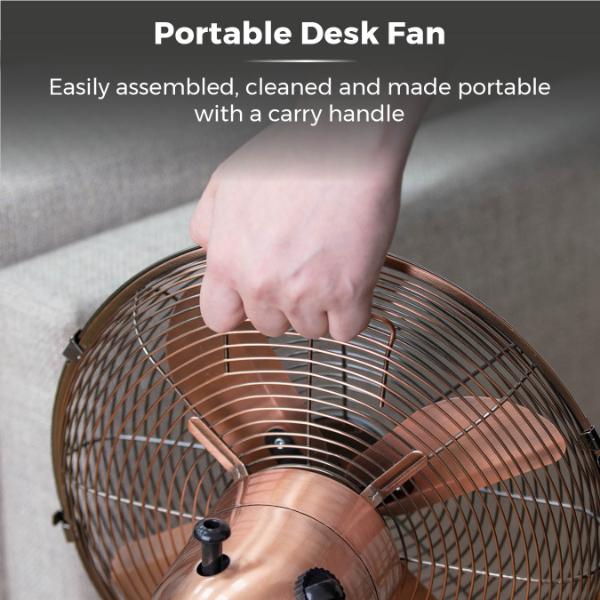Tower 12" Metal Desk Fan Copper