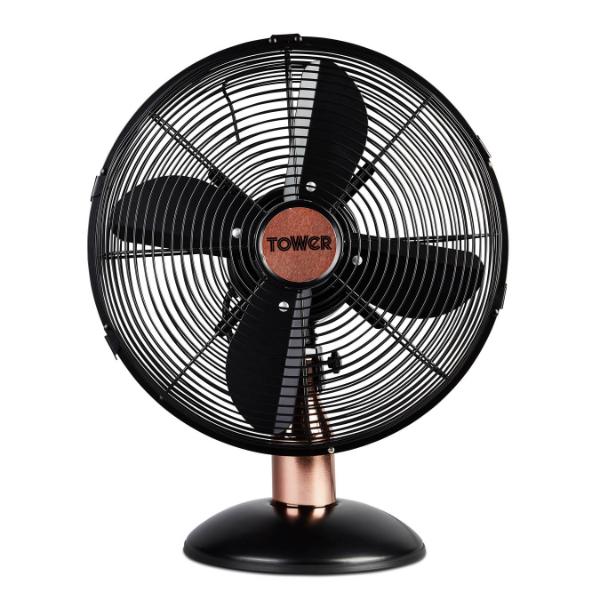 Tower Cavaletto 12" Metal Desk Fan Black