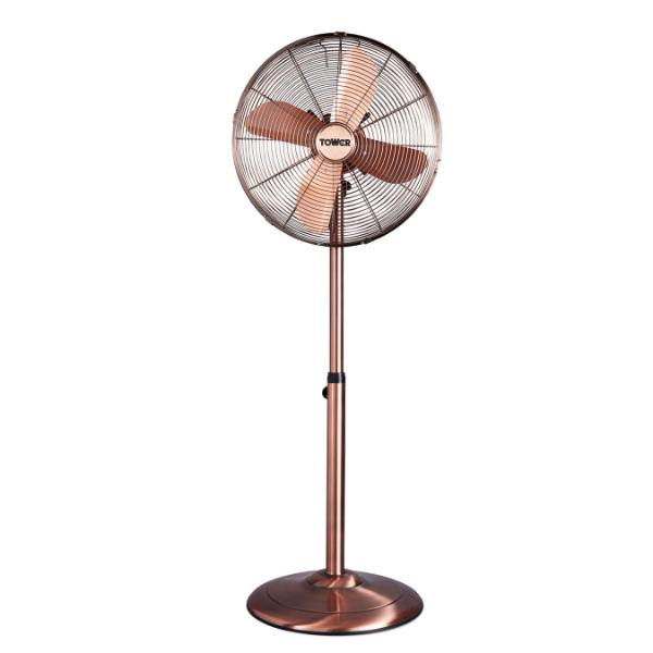 Tower 16" Metal Pedestal Fan Copper