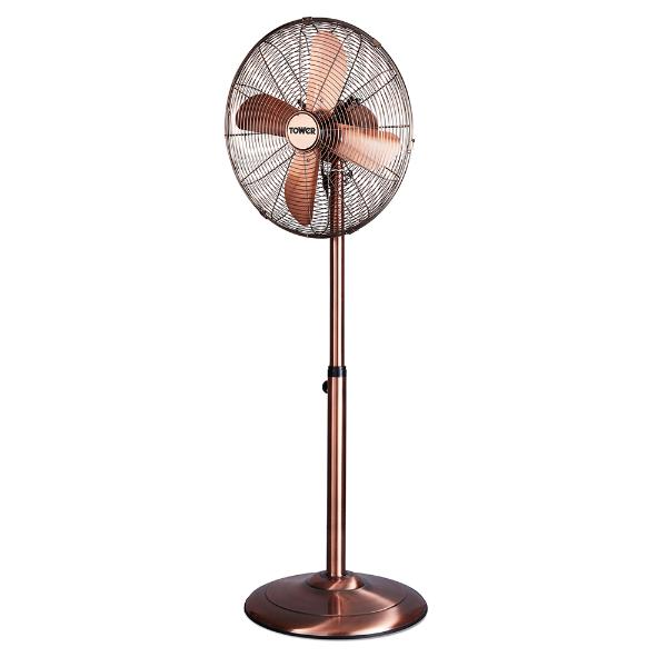 Tower 16" Metal Pedestal Fan Copper