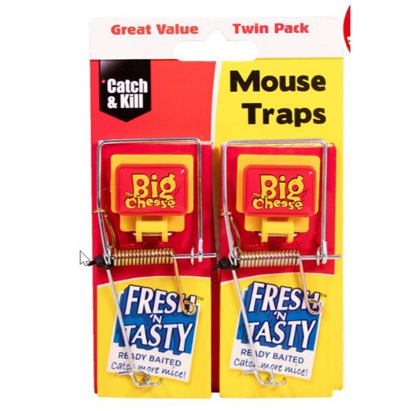 Big Cheese Fresh Baited Mouse Trap Twin Pack