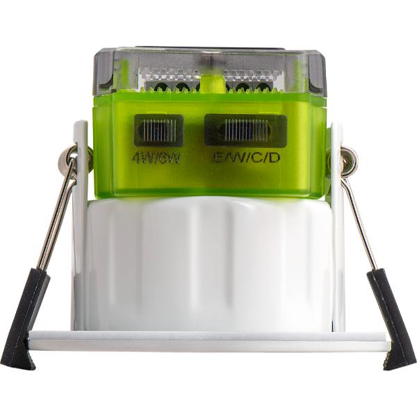 Luceco -F-Type Downlight MK2 4W/6W 750 Lumen Power & Colour Op, Dim IP65 Whte Regressed