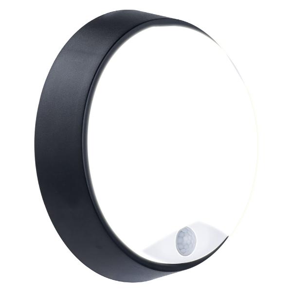 Luceco Eco Round Bulkhead PIR IP54 700 Lumens 10 Watt 4000k Supplied Black & White trim