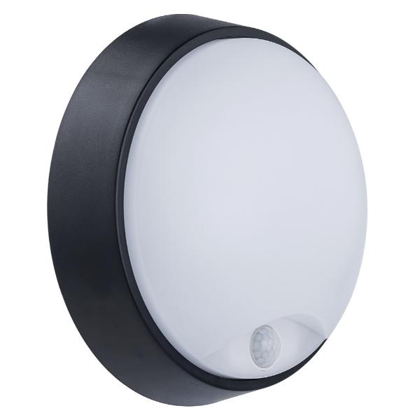 Luceco Eco Round Bulkhead PIR IP54 700 Lumens 10 Watt 4000k Supplied Black & White trim