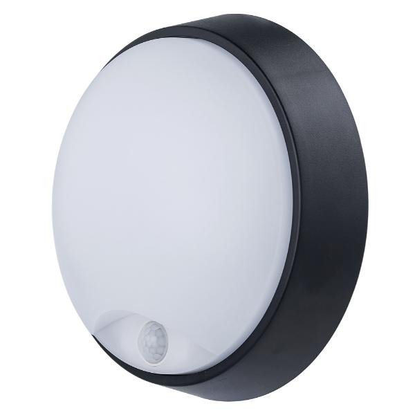 Luceco Eco Round Bulkhead PIR IP54 700 Lumens 10 Watt 4000k Supplied Black & White trim