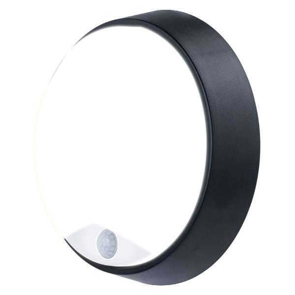 Luceco Eco Round Bulkhead PIR IP54 700 Lumens 10 Watt 4000k Supplied Black & White trim